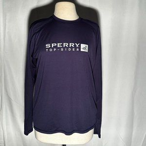Navy Blue Sperry Top-Sider Long Sleeve Tech Shirt Size S